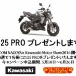 FREEDOM NAGOYA &times; Kawasaki Motor Show2016 開催記念Z125PROプレゼントキャンペーン